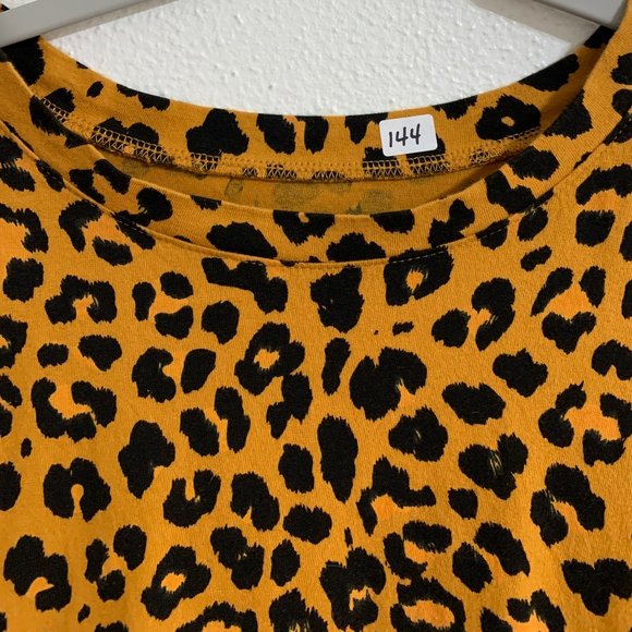 (T144) Arizona Womens 2XL Leopard Print Crop Tee, Dbl Stitch Hem - Picture 2 of 7